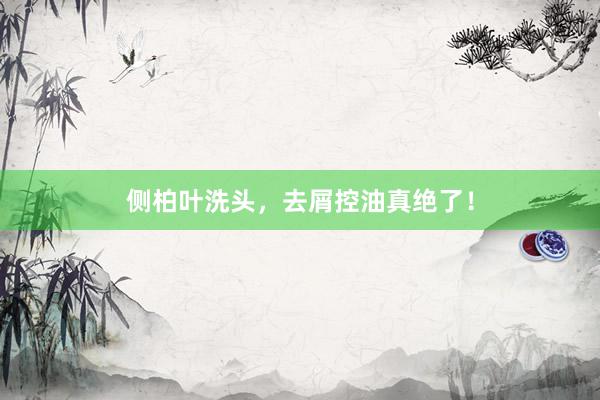 侧柏叶洗头，去屑控油真绝了！